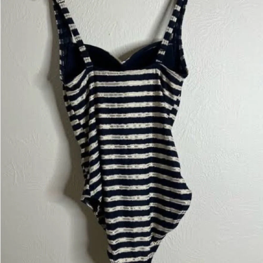 NipTuck,Joanne Twist-Front, Gold-Striped One-Piece, Excellent Condition, Size 6